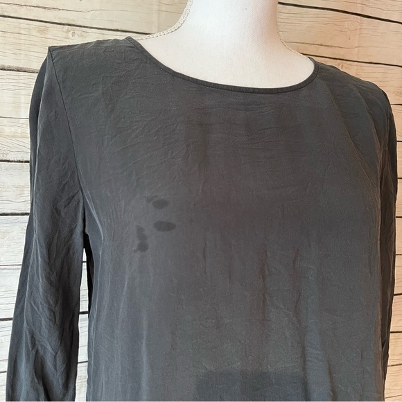 Madewell Silk Retrospect Top In True Black Size Small - Picture 10 of 11